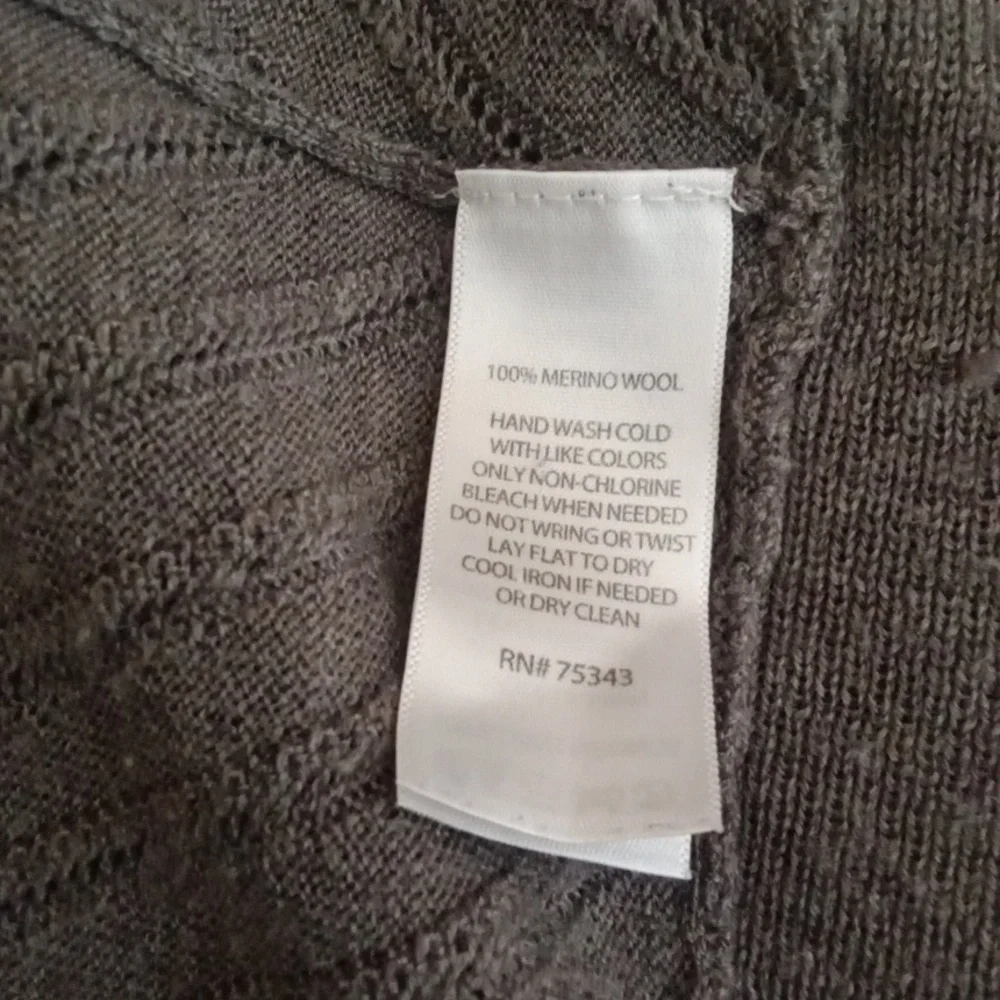 Tahari Waterfall Drape Open Cardigan Extra Fine Merino Wool Womens - Picture 5 of 7